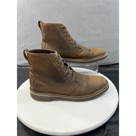 Clarks Desert Bushacre Ankle Boots 6-Eye Lace Up Brown Leather Men Size 7.5 - Picture 1 of 16